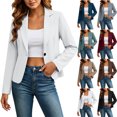 thumbnail image 1 of Cropped Blazers for Women Womens Blazer Women's Short Blazer Long Sleeved Lapel Business Casual Blazer White Xl, 1 of 9
