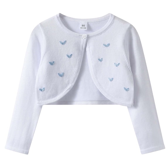 Cropped Cardigan With Buttons Girls Cardigan Sweater Toddler Bolero Shrug Teen Kids Long Sleeve Dress Up Button Closure Cropped Jacket Tops