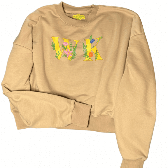 Cropped & Cozy Floral Crewneck