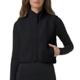 thumbnail image 1 of Cropped Fleece Vest Women Sleeveless Stand Collar Zip Up Sherpa Jacket Fall Winter Warm Coats Outerwear with Pockets, 2XL, 1 of 3
