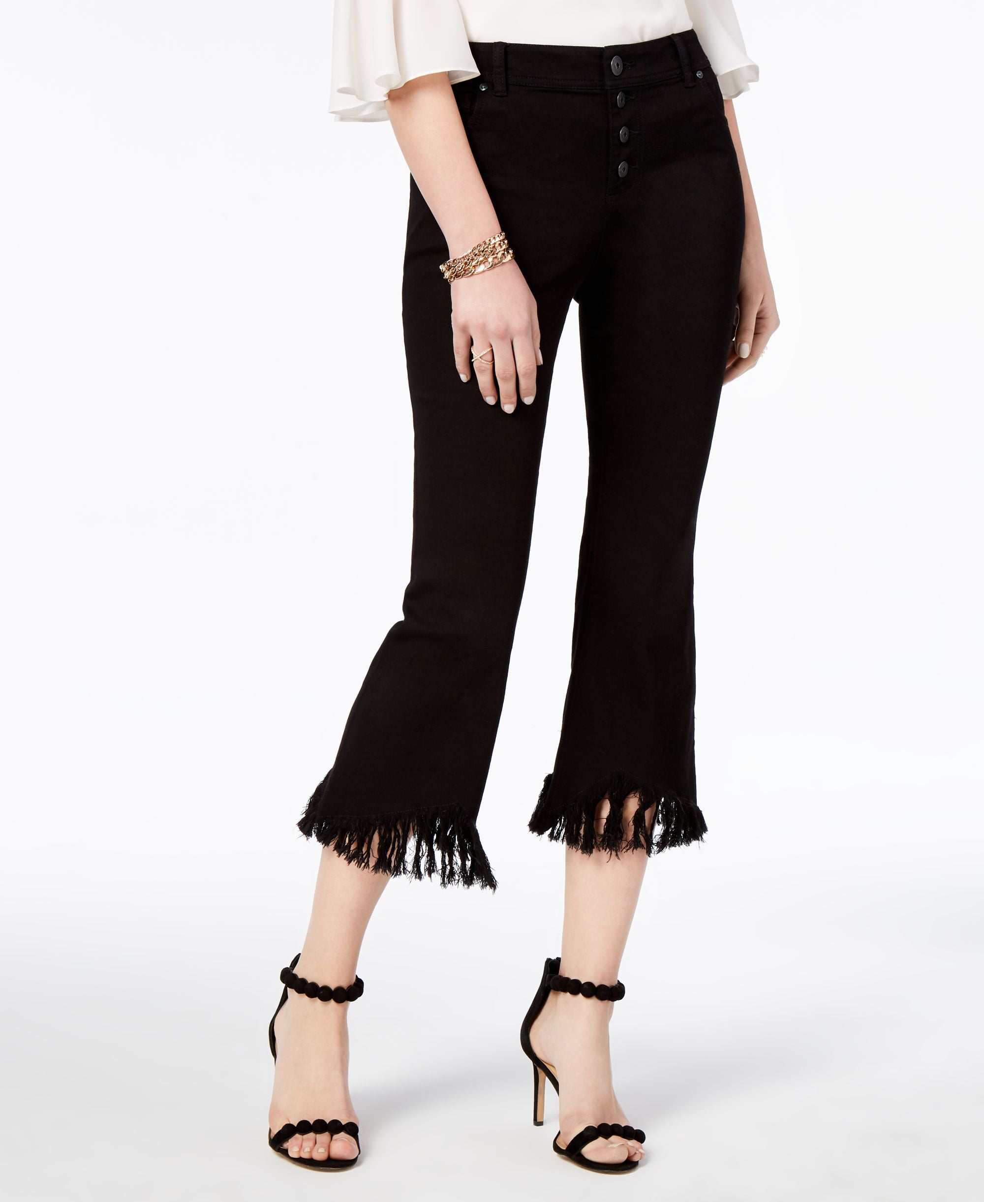 Fringe Bottom Black Jeans main image 1