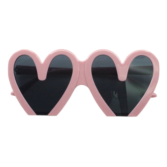 Cropped Heart Shape Sunglasses Women's Oversized Fashion UV400 Pink