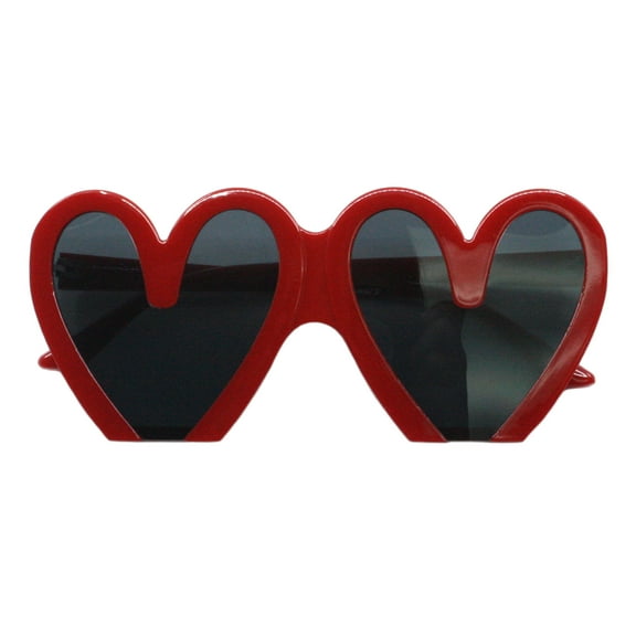 Cropped Heart Shape Sunglasses Women's Oversized Fashion UV400 Red