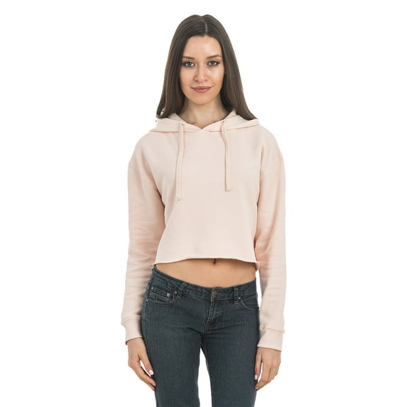 Cropped Hoodie Sweatshirt Pale Pink Tops for Women Crop Hoodie for Womens Crop Top Pale Pink Crop Top Hoodie Sweatshirt Womens Crop Tops Cropped Fleece Hoodie - LS12000