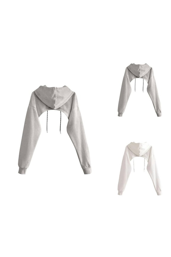 Cropped Hoodie Womens Sweatshirt Oversized Hoodie Lightweight Hoodie Zip Up Women The Design Of Women's Stacked Loose Pullover Blouse Feels Like A Half Length Short Hooded Sweater