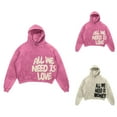 thumbnail image 1 of Cropped Hoodies for Women 2025 Y2K Graphic Harajuku Punk Crop Hoodie Streetwear Hooded Sweatshirt Pullover Tops, 1 of 4
