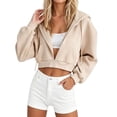 thumbnail image 1 of Cropped Hoodies for Women Zip Up Sweatshirt Womens Jacket Fall Daily Outfits, 1 of 6