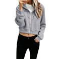 thumbnail image 1 of Cropped Hoodies for Women Zip Up Sweatshirt Womens Jacket Fall Daily Outfits, 1 of 6