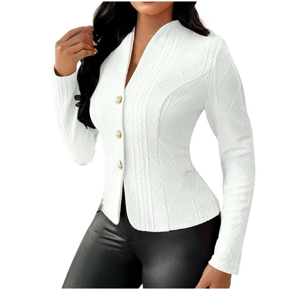 Cropped Jacket Sevevn Women Cropped Blazers V Neck Button Lightweight Business Cardigan Jackets Blazer for Work