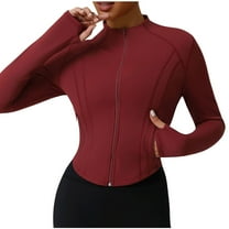 Cropped Jacket Sevevn Women's Athletic Jackets Cropped Long Sleeve Workout Tops Yoga Zip Up Jackets Gym Tops Golf Shirts
