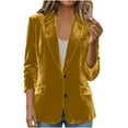 thumbnail image 1 of Cropped Jacket Sevevn Women's Velvet Blazer Jacket Lapel Long Sleeve V Neck Suit Coat, 1 of 8