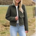 thumbnail image 1 of Cropped Jacket Women Casual Fashion Button Front Loose Short Length Long Sleeve Jacket For A Modern Everyday Look Light Jackets For Women, 1 of 9