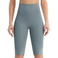 thumbnail image 1 of Cropped Leggings for Women Tummy Control High Waisted Yoga Shorts Knee Length Workout Gym Running Athletic Fitness Tights Grey 0810*yoga pants L, 1 of 5