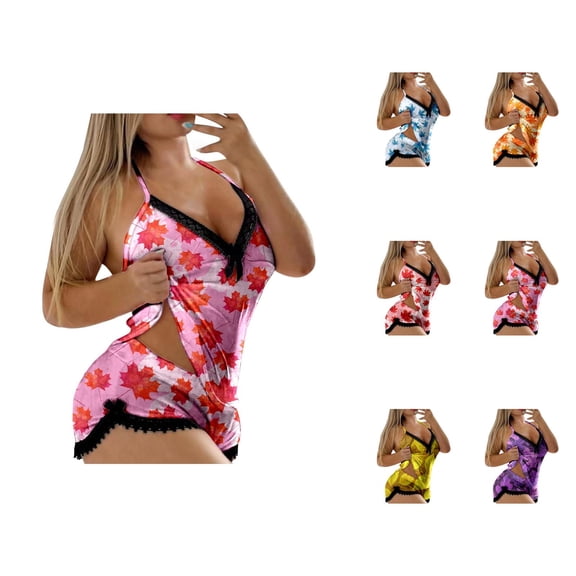 Cropped Lounge Tops – Bamboo Pajama Sets & Lounge Sets for Women Women's Casual Fashion Sexy Print Sleeveless Suspender Top Shorts Thanksgiving Pajama Set Of Two