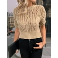 thumbnail image 1 of Cropped Open - Knit Short Sleeve Sweater, 1 of 5