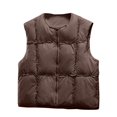 thumbnail image 1 of Cropped Puffer Vest Women Zip Up Crewneck Sleeveless Padded Crop Puffy Vests, 1 of 2