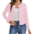 thumbnail image 1 of Cropped Sequin Cardigans for Women Long Sleeve Open Front Elegant Glitter Party Jackets Ladies Sparkle Short Blazer, 1 of 9