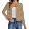 thumbnail image 1 of Cropped Sequin Cardigans for Women Long Sleeve Open Front Elegant Glitter Party Jackets Ladies Sparkle Short Blazer, 1 of 9