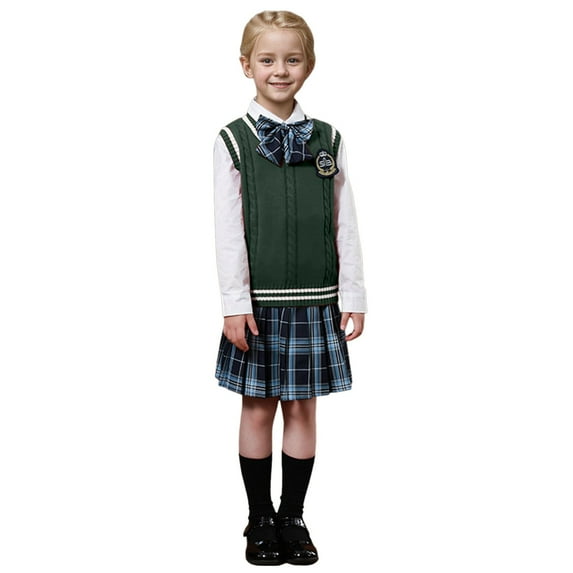 Cropped Sweater Oversized Cotton Knitted Vests for Boys Girls V Neck Sweater Vest Sleeveless Crop Tops Pullover Knitwear for Teen Kids School Uniform Clothes
