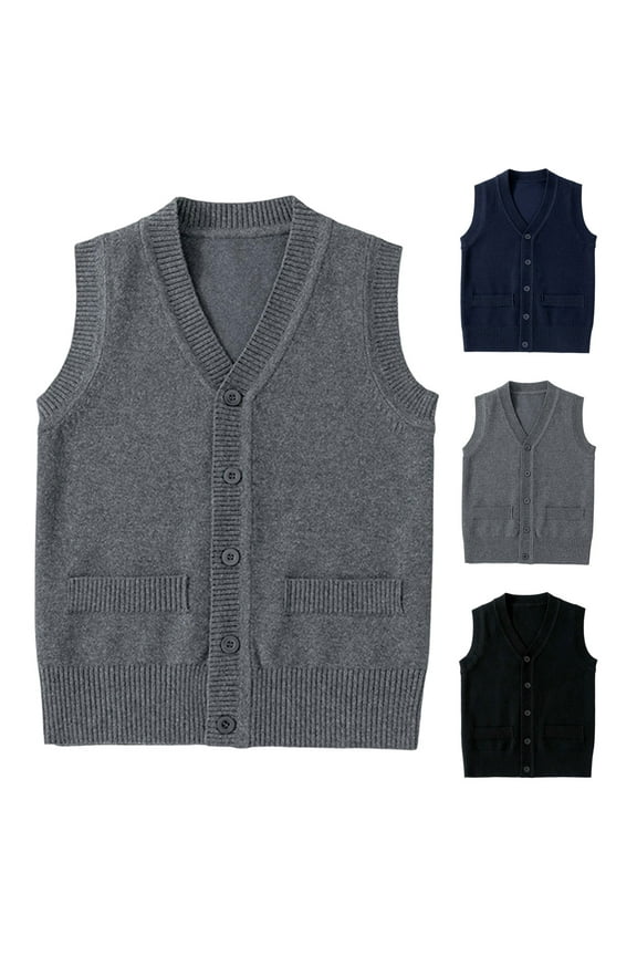 Cropped Sweater Oversized Cotton Toddler Baby Boys Girls Vest Solid V-Neck Sleeveless Pullover Top Winter Warm Cozy 𝗨niforms Sweater