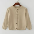 thumbnail image 1 of Cropped Sweaters For Teens Boys Girls Cardigan Ribbed Knit Round Neck Long Sleeve Button Solid Sweater Fall Loose Fit Cute Tops, 1 of 4