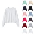 thumbnail image 1 of Cropped Sweatshirts for Women 2025 Long Sleeve Crewneck Plain Basic Sweatshirt Pullover Tops Fall Winter Outfits, 1 of 3