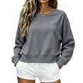 thumbnail image 1 of Cropped Sweatshirts for Women Cotton Raglan Sleeve Crop Tops Crewneck Pullover Sweat Shirts XL, 1 of 3