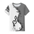 thumbnail image 1 of Cropped T Shirts For Women Vintage Musical Note Print Gif Cropped Tee Shirts Gray XXL, 1 of 7