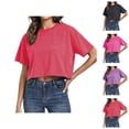 thumbnail image 1 of Cropped T Shirts for Women Oversized Tshirts Casual Loose Fit Crewneck Lightweight Summer Crop Tops for Women Trendy Fashion, 1 of 9