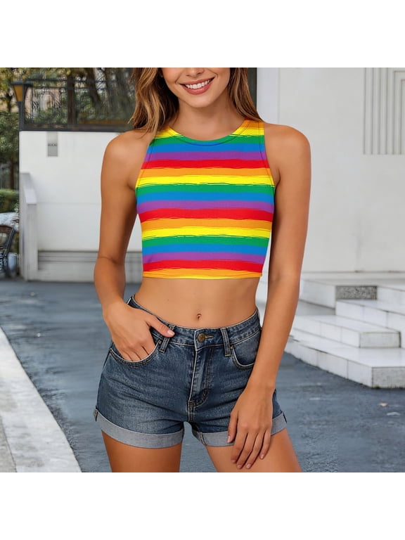 Cropped Tank Top for Women Sleeveless Leopard Print Crop Tops (Multicolour S)