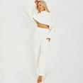 thumbnail image 1 of Cropped Top And Wide Leg Pants Lounge Set (M, White), 1 of 6