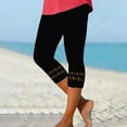 thumbnail image 1 of Cropped Track Pants for Women Cropped Yoga Legging Rhinestone Trim Slim Leg Summer Workout Bottom, 1 of 4