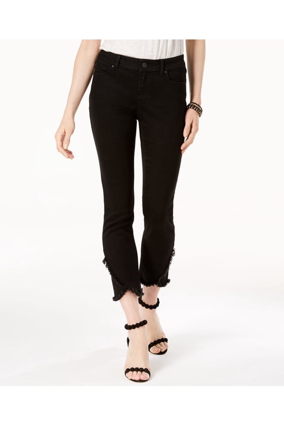Cropped Tulip Hem Jeans Deep Black 8