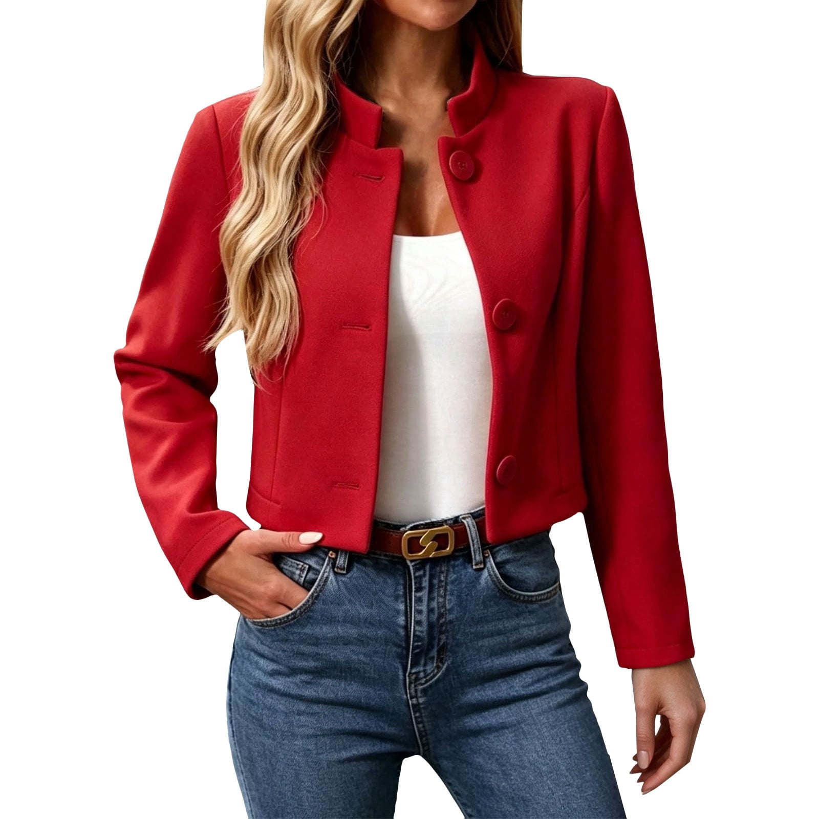 Cropped Tweed Blazers for Women Dressy Casual Business Work Jacket ...