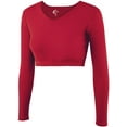 thumbnail image 1 of Cropped V-Neck Cheer Bodysuit - Red XX-Large, 1 of 2