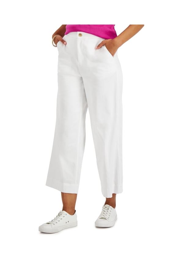 Cropped Wide-Leg Pants Bright White 18