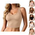 thumbnail image 1 of Cropped Workout Tank Tops for Women Summer Scoop Neck Racerback Molded Cup Longline Sports Bra Yoga Gym Tanks, 1 of 6