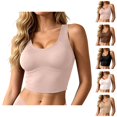 thumbnail image 1 of Cropped Workout Tank Tops for Women Summer Scoop Neck Racerback Molded Cup Longline Sports Bra Yoga Gym Tanks, 1 of 6