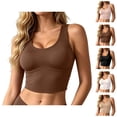 thumbnail image 1 of Cropped Workout Tank Tops for Women Summer Scoop Neck Racerback Molded Cup Longline Sports Bra Yoga Gym Tanks, 1 of 6