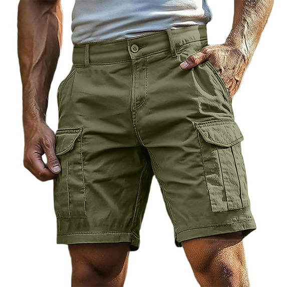 Cropped Y2k Baggy Jean Shorts Water R_esistant Quick Dry 9" Lightweight Tactical Work Shorts Breathable Fabric Ideal for Outdoor Adventures (Green, L)