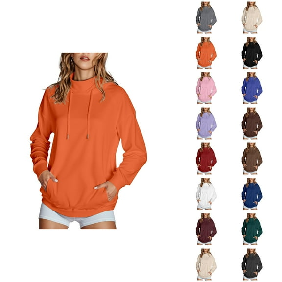 Cropped Zip Up Hoodie Women Oversized Hoodie Womens Sweatshirt Casual Daily Style 2025 Women's Solid Color High Collar Hoodie With Side Pockets Non Velvet