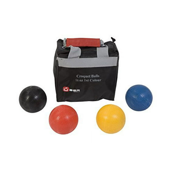Croquet Ball Set - 4 Pack - Wood or Composite - 16oz, 12oz, or 9oz, Regulation Color Set 1 or Color Set 2