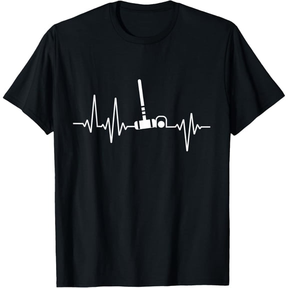 Croquet Heartbeat Heart Rate Design T-Shirt