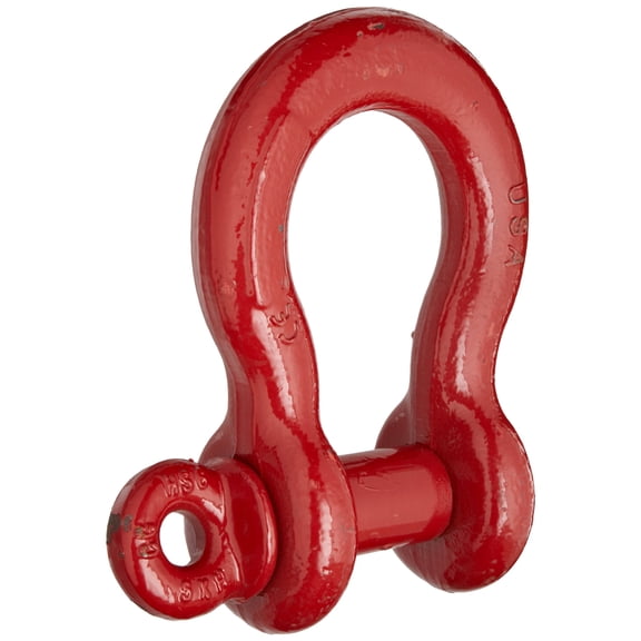 Crosby 1018561 Carbon Steel S-209 Screw Pin Anchor Shackle, Self-Colored, 9-1/2 Ton Working Load Limit, 1-1/8" Size CA3