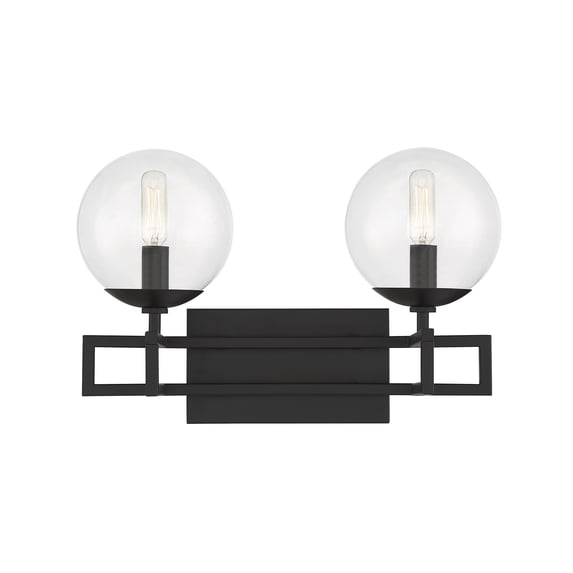 Crosby 2-Light Bathroom Vanity Light in Matte Black
