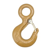 Crosby 3 Ton Eye Hook with Safety Latch   6,000 lbs WLL, Alloy Steel, Stock #1022413, L-320AN, Compatible with G80/G100 7/16" Chains   Heavy Duty Lifting Hook for Rigging, Crane