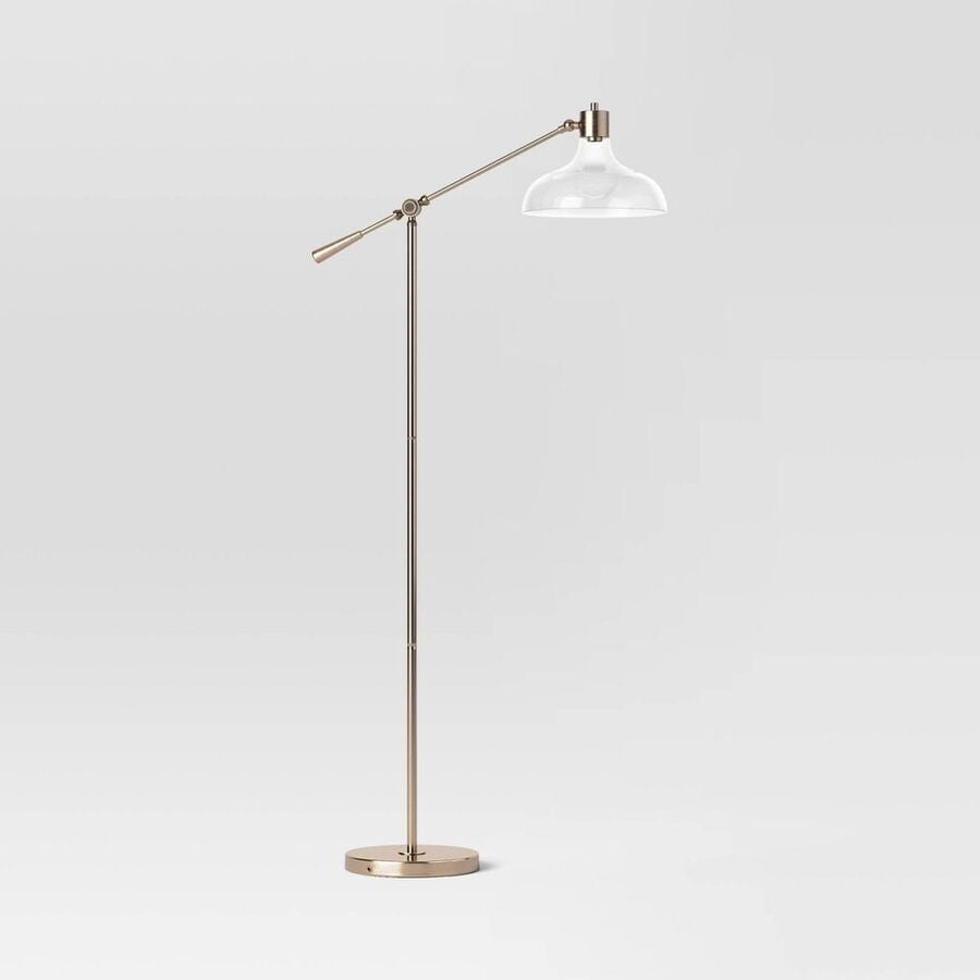 Crosby Bell Glass Shade Floor Lamp Brass - Threshold