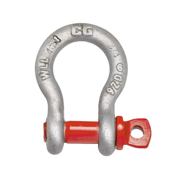 Crosby G-209, 3/4"Anchor Shackle Forged Carbon Steel w/Alloy Screw Pin Shackle Load Limit # 4-3/4 Tons (62,800 lbs)| Heavy Duty D Ring Shackle for Towing, Rigging - 1018491