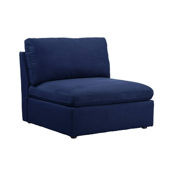 Crosby Modular - Armless Chair in Blue Fabric