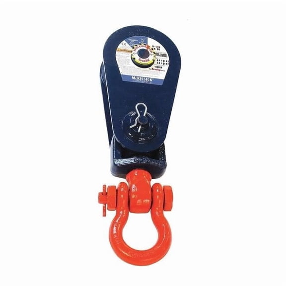 Snatch Block, Wire Rope, 3/4 in Max Cable Size, 16,000 lb Max Load, Painted 109126
